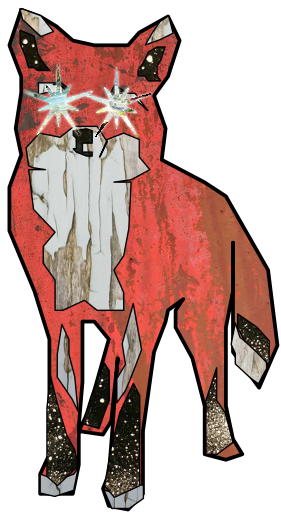Illustration von einem Fuchs mit strahlenden Augen.